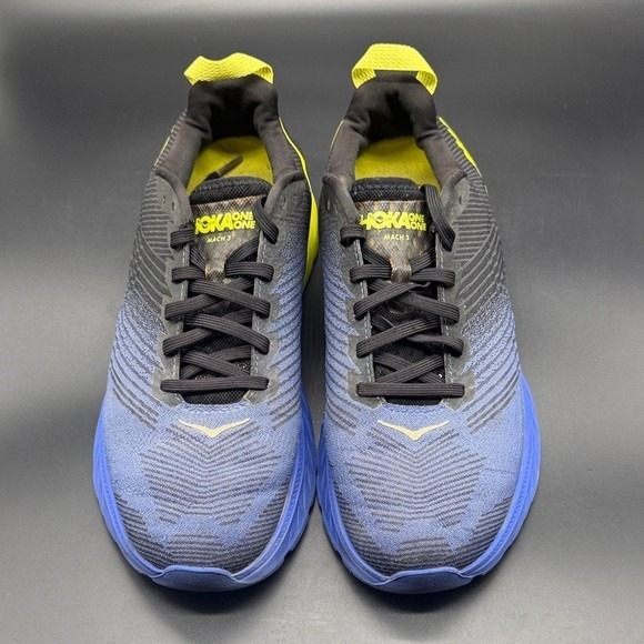 Hoka One One Mach 3 Mens Running Shoes Blue Yellow 1106479 ABEP Size 10.5 - Picture 3 of 7